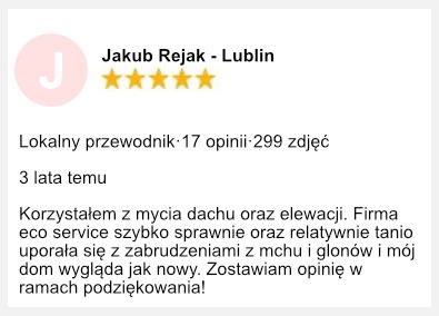 mycie dachów lublin opinia